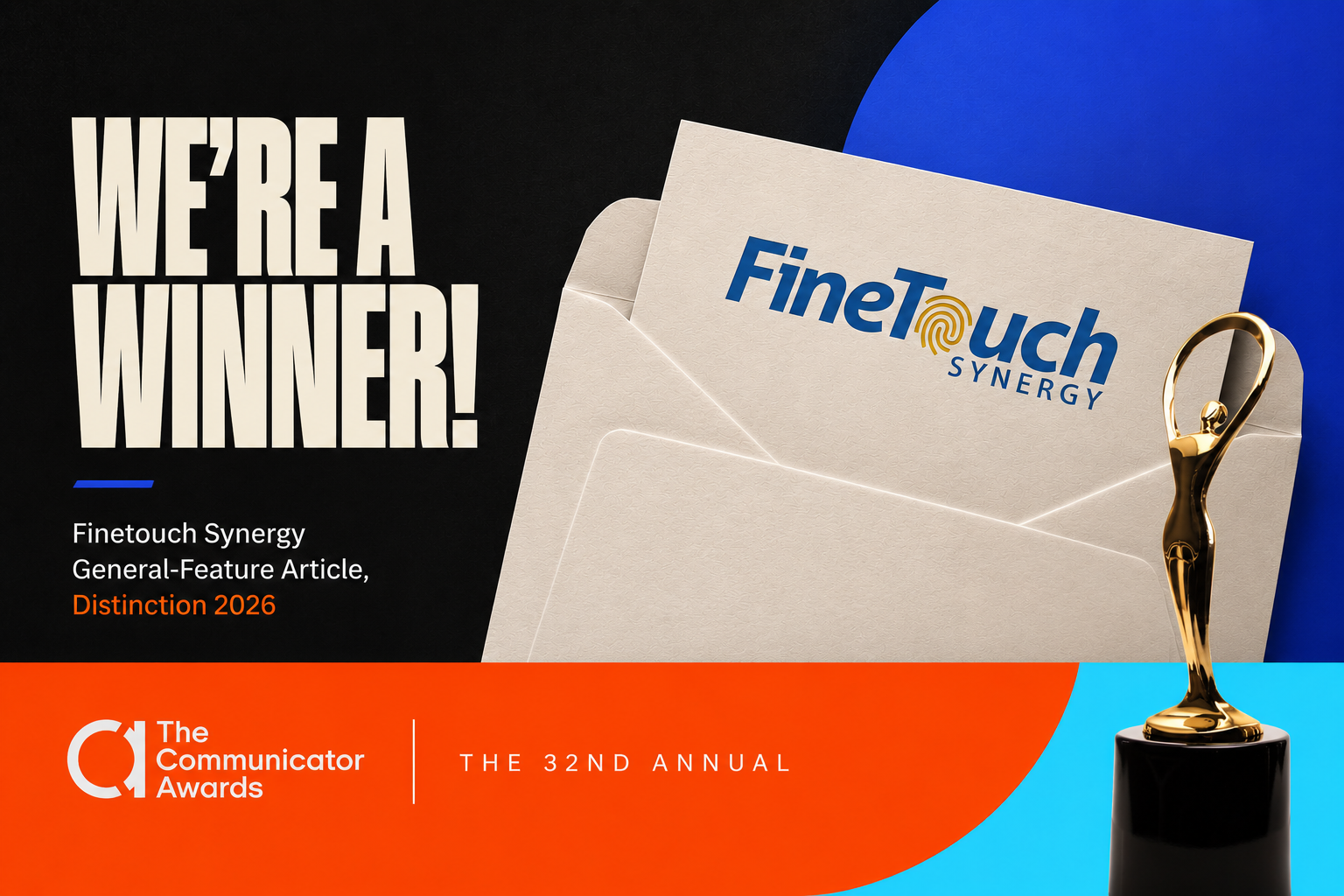 FineTouch Synergy recognised at the Communicator Awards 2026